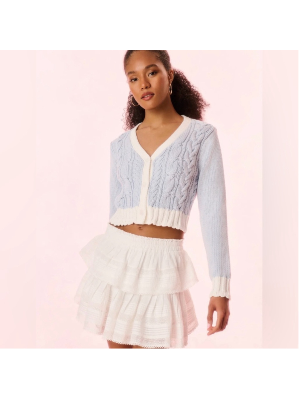 LoveShackFancy Hyacinth Cropped Cardigan